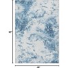 Acekool 2x3 Washable Soft Area Rug, Modern Abstract Blue, Stain Resistant Non-Slip Foldable Small Carpet for Living Room, Bedroom, Office - 3 of 4