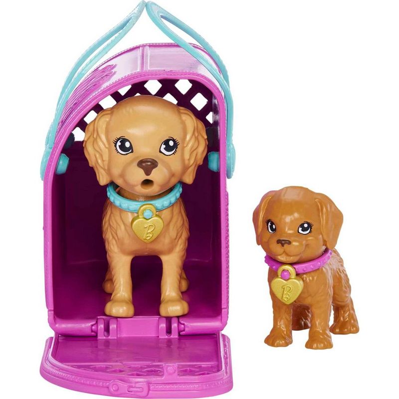 Barbie Pup Adoption Playset and Doll with Black Hair, 2 Puppies and Color-Change, 3 of 8