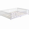 CAVINAS Twin Size Wood Montessori Bed,Modern Floor Bed with Safety Guardrails and Door,Toddler Bed for Bedroom - 4 of 4