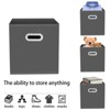Aoibox Foldable Fabric Storage Cubes with Handles 11x11x11 Gray Organizer Bins for Closet Toys Clothes Set of 3 - 3 of 4
