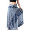 Women's Boho Maxi Skirt - Floral Print Long Flowy Skirt Line Blue - 2 of 4