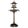 Yukimo 44"H Garden Bird Bath Bowl Pedestal with Bird Feeder, Large Water Basin, & Underneath Flower Planter, Antique Verdigris - 3 of 4