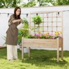 Tangkula Raised Garden Bed w/ Lattice Trellis Drainage Holes Legs Legs for Climbing Vine - 3 of 4