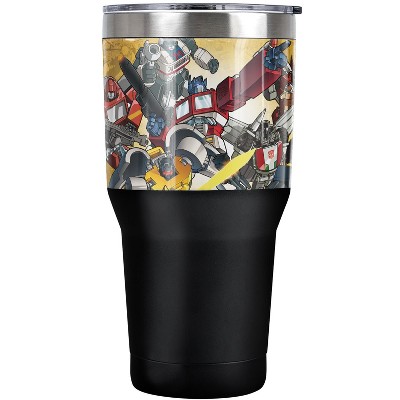 Transformers Autobots V Decepticons Steel Tumbler 30oz Coffee Travel Mug
