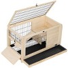 Small Animal Pet Crates,Wooden Rabbit Hutch With Put Out Tray,Multiple Entrances,Indoor Bunny House For Small Animals-Cuddlewood - 3 of 4