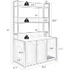 Acekool Cat Litter Box Enclosure, Hidden Cat Furniture with 2 Storage Shelves & Scratch Pad, Indoor Kitty Washroom Cabinet, White - 2 of 4