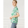INSPIRE CHIC Women's Ruffled Short Sleeve Floral Mock Neck Summer Top - 4 of 4