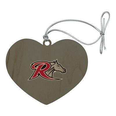 Rider University Secondary Logo Heart Love Wood Christmas Tree Holiday Ornament