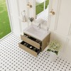 Whisen Floating Wall-Mounted Bathroom Vanity with Resin Sink, Water-Resistant Timber Cabinet and 2 Storage Drawers - 2 of 4