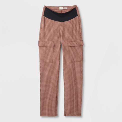 Women's Adaptive Seated Fit Pants - A New Day™ Brown Plaid 16 : Target