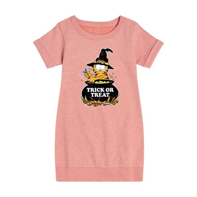 - Garfield - Trick Or Treat Graphic Short Sleeve Fleece Dress