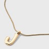Round Snake Chain "J" Initial Necklace- A New Day™ Gold - 4 of 4