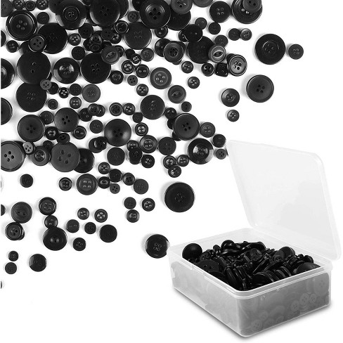 100PCs Black Round Resin Sewing Buttons Scrapbooking 9x2mm 