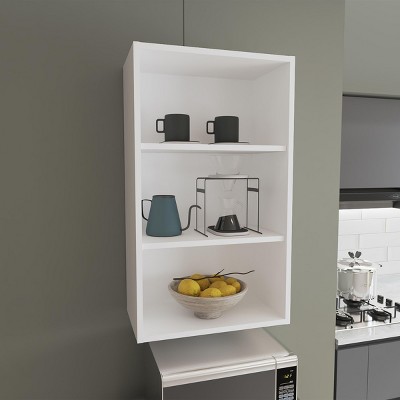 INFURNIC Decorative Wall Shelf Eco 3-Tier Open Storage Cabinet with Ample Shelves for Display and Organization, White, 12"*21"*36"