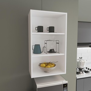 INFURNIC Decorative Wall Shelf Eco 3-Tier Open Storage Cabinet with Ample Shelves for Display and Organization, White, 12"*21"*36" - 1 of 4
