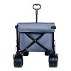 INFURNIC Wheelbarrows And Lawn Carts Foldable Beach Wagon Garden Cart Yard Cart, Collapsible Folding Wagon For Garden, Gray, 46.85"*22.05"*41.34" - 2 of 4