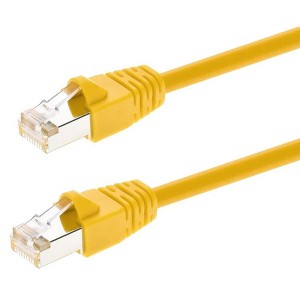 Monoprice Cat6A Ethernet Patch Cable - 10 Feet - Yellow | Network Internet Cord - RJ45, 550Mhz, STP, Pure Bare Copper Wire, 10G, 26AWG - 1 of 4