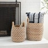 2pk Banana Leaf Storage Baskets Brown/White - Olivia & May: Decorative Wicker Basket, Nautical Coastal Style - 2 of 4