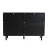 LuxenHome Black and Brown Wood 6-Drawer Rattan Dresser Multicolored - 3 of 4