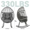 Rocking Egg Chair Wicker Patio Chair Resilient Egg Lounger Chair with Cushioned - 4 of 4