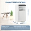 Coucheta 8000 BTU Portable Air Conditioner, 3-in-1 Cooling, Fan & Dehumidifier for Rooms Up to 350 Sq.Ft, Energy Efficient, Quiet, with Remote& Timer - 3 of 4