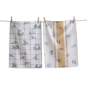 tag Shore Life Flip Flop Beach Chair Dishtowel Set of 2 Kitchen Towel Cotton Machine Washable, 18 x 27 inch - 1 of 1