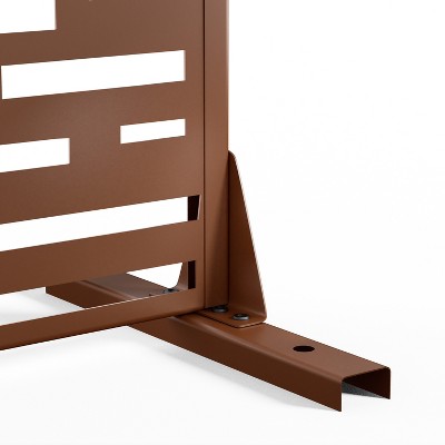 Lirago Metal Outdoor Privacy Screen Freestanding Patio Decorative Screens - 72"x47", Brown