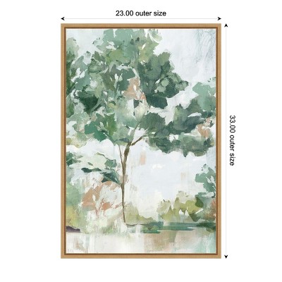 Green and Natural Abstract Landscape Canvas Print with Polystyrene Frame