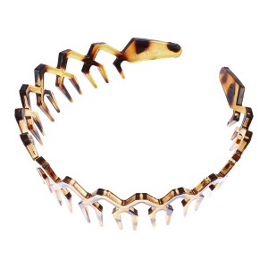 Unique Bargains Women's Rhombus Style Anti-Slip Toothed Hairband Amber 1 Pc - 1 of 4