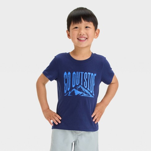 Toddler Boys' Go Outside Short Sleeve Graphic T-Shirt - Cat & Jack™ Blue - image 1 of 4