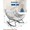 Outdoor Balcony Papasan Rocking Chair, Oversized Rocking Chair w/ Sturdy Metal Frame, Patio Rattan Egg Rocker - 2 of 4
