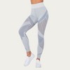 Anna-Kaci Active Women's Seamless High Waist Patterned Leggings with Ribbed Details and Contouring Panels - 3 of 4