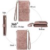 Hachikiko Womens Large Capacity RFID Wallet - PU Leather Bifold Wristlet Clutch with Double Zipper Pocket, 5 ID Windows - 2 of 4