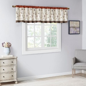 Embroidered Window Valance Blue 50x18" - 1 of 4