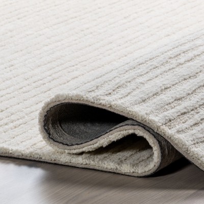 Ivory Handmade Wool Rectangular Tufted Area Rug, 4' x 6'
