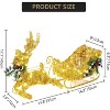 GAOMON Gold Santa Sleigh & Reindeer Set, Outdoor Lighted Christmas Decor with Adjustable Antlers and Warm Lights - 2 of 4