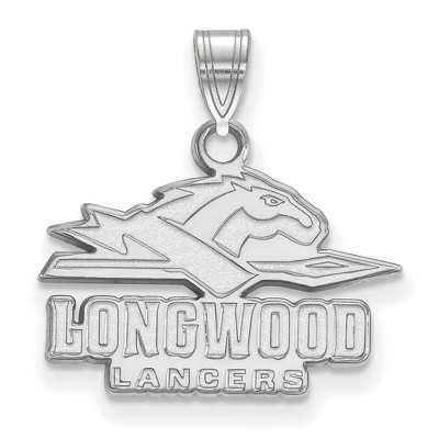 Black Bow Jewelry 14k White Gold Longwood Lancers NCAA Small Pendant