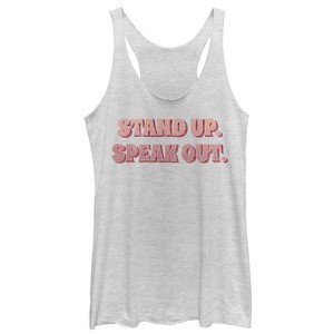 Women's CHIN UP Stand Up Speak Out Racerback Tank Top - 1 of 3