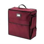 Gift Bag Organizer-20" Storage Tote with 4 Pockets for Wrap, Tissue Paper, Ribbon, Boxes & Cards-Christmas, Birthday by Hastings Home (Red)