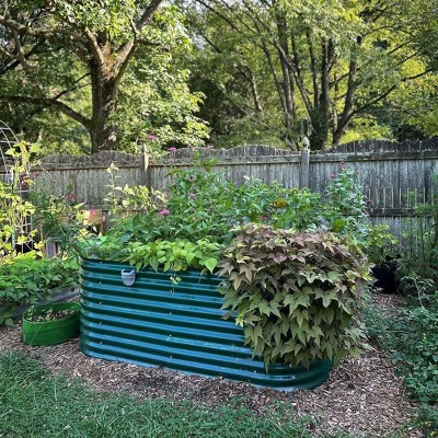 32" Tall British Green Modular Metal Outdoor Raised Garden Bed