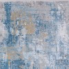 Blue Gold and Gray Abstract Power Loom Area Rug With Fringe - 4 of 4