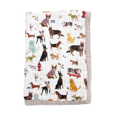 Woof Print Cotton Muslin Baby Quilt Blanket