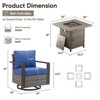 Buenhomino Outdoor Furniture with Fire Pit -Patio Table and Chairs Set of 4 Swivel Patio Chairs for Deck Porch Garden Poolside Backyard - 4 of 4