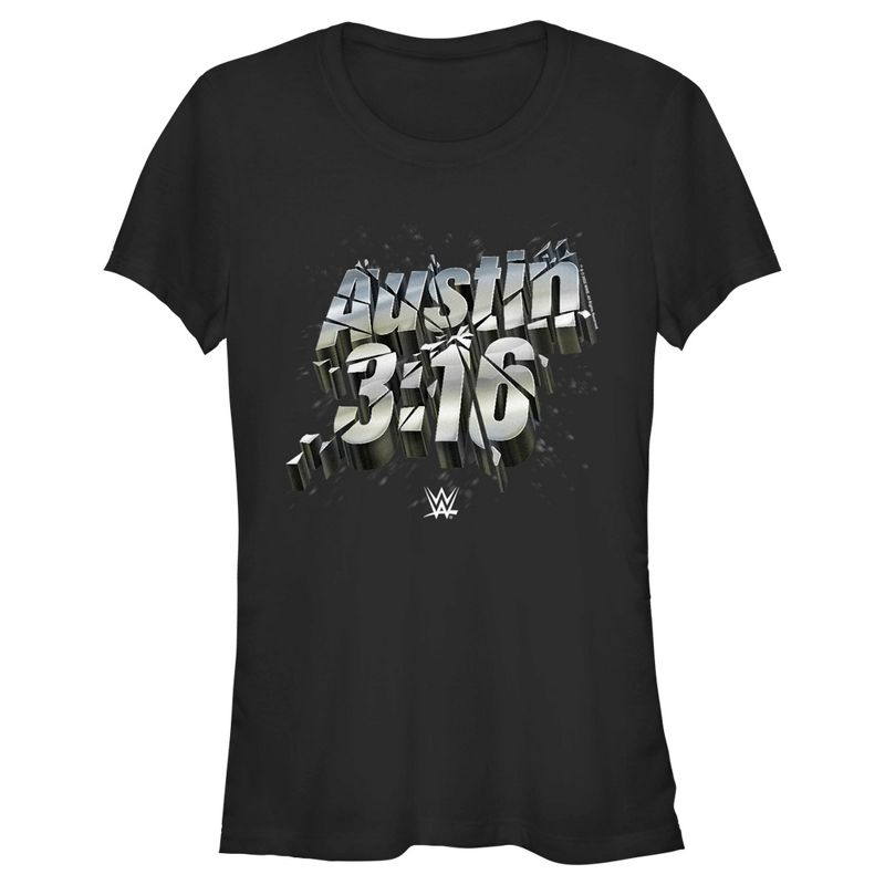 Juniors Womens WWE Austin 3:16 T-Shirt, 1 of 5