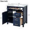 30 inch bathroom storage cabinet with ceramic sink, small bathroom vanity - 4 of 4