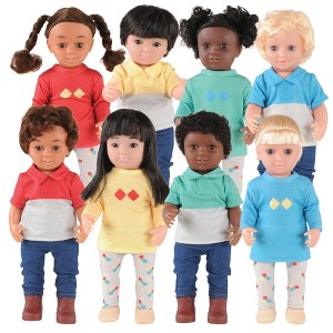 Kaplan Early Learning 13" Multiethnic Dolls - Set of 8 - 1 of 4