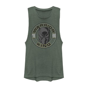 Juniors Womens Marvel Black Panther Warrior Prince 1966 Festival Muscle Tee - 1 of 3