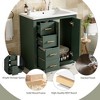 Okak Modern Freestanding Bathroom Vanity with Ceramic Sink Combo,Solid Wood Bathroom Storage Cabinet with 4 Drawers & 2 Doors - 3 of 4