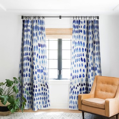 Irish Lehnhardt Painted Dots Blue Single Panel Room Darkening Window Curtain - Society6