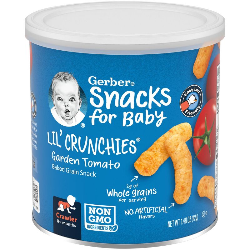 Gerber Lil&#39; Crunchies Garden Tomato Baked Corn Baby Snacks - 1.48oz, 1 of 10